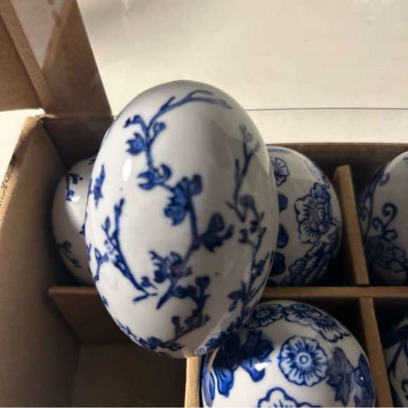 Begonia Market Blue and White Decorative Easter Spring Eggs Bowl filler Summer - Picture 10 of 16